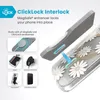 Marketing image showing a phone case with MagSafe compatibility and various accessories. Podgląd zdjęcia produktu