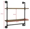 Regal Wandregal Industriestil 2 Ebenen Holz Rohr Produktbild-Vorschau 6