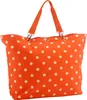 A polka dot tote bag is shown against a white background. Podgląd zdjęcia produktu