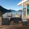 A patio lounge set with a view of a lake and mountains. Produktbild-Vorschau