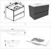 Badezimmermöbel 80cm CINIC-Serie Mineralguss Waschtisch mit Produktbild-Vorschau 8