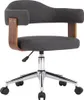 vidaXL Otočná kancelářská židle Grey Bent Wood and Fabric Náhled obrázku produktu 7