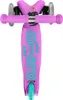 A top-down view of a pink children's scooter with turquoise branding. Voir les images du produit