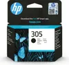 A product package for an HP 305 black ink cartridge, featuring a design with blue butterflies and grass. Produktbild-Vorschau