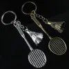 Metall Badmintonschläger Federball Anhänger Produktbild-Vorschau 3