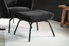 KAWOLA Sessel LOTTE Ohrensessel velvet schwarz mit Hocker Produktbild-Vorschau 4