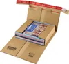An open cardboard shipping box with a stack of books or similar items inside. Anteprima dell’immagine prodotto
