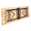 The underside of a wooden folding table with metal legs. Anteprima dell’immagine prodotto