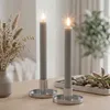 LED Stabkerzen Echtwachs grau, taupe 2 Stück, Timer & Produktbild-Vorschau 1