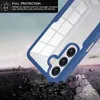 A phone case is shown in a dramatic setting, appearing to be dropped onto a rocky surface. Produktbild-Vorschau