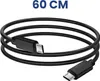 A coiled black Micro USB cable with black connectors on a white background. Produktbild-Vorschau