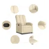 vidaXL Poltrona relax in tessuto crema Anteprima dell’immagine prodotto 7