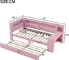 Gepolstertes Funktionsbett 90x200 mit Schreibtisch & LED, Produktbild-Vorschau 6