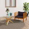 Sedia da giardino con cuscini grigio scuro in legno Anteprima dell’immagine prodotto 12