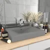 vidaXL Lavabo con foro per rubinetto grigio chiaro opaco Anteprima dell’immagine prodotto 7