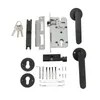 A flat lay of a lockset and its components, including keys, handles, and screws, arranged on a white background. Produktbild-Vorschau
