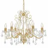 vidaXL Lampadario con perle di cristallo Golden Round 6×E14 Anteprima dell’immagine prodotto 7