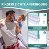 A couple is happily interacting in a bathroom, with instructional graphics for a shower seal on the right side of the image. Anteprima dell’immagine prodotto