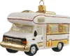 Christbaumschmuck Glas Wohnwagen 11cm weiß / gold Produktbild-Vorschau 2