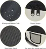 A collage of four circular images showcasing different features of a pet playpen. Produktbild-Vorschau