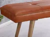 FineBuy gepolsterte Sitzbank 120cm Massivholz Echtleder Produktbild-Vorschau 5