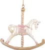 Clayre & Eef kerstornament, schommelpaard, 8x2x7 cm, wit, Productafbeelding-voorbeeld 1