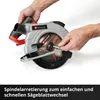 Hands holding a circular saw, demonstrating how to change the blade. Produktbild-Vorschau