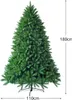 A full shot of a green artificial Christmas tree with a stand, with dimensions indicated. Náhľad obrázku produktu