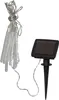 A string of icicle-shaped lights and a solar panel with a stake. Produktbild-Vorschau