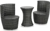 vidaXL Ensemble Bistro 3 pièces avec coussins Poly Rattan Voir les images du produit 1