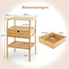 COSTWAY 2er Set Nachttische Bambus, 3-stufiger Produktbild-Vorschau 7