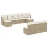 vidaXL 10-tlg. Garten-Sofagarnitur mit Kissen Beige Poly Produktbild-Vorschau 1