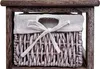 A close-up view of a woven basket with a fabric liner, tied with a ribbon, placed inside a wooden structure. Produktbild-Vorschau