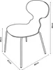 A line drawing of a chair with dimensions indicated. Anteprima dell’immagine prodotto