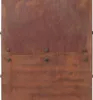 A close-up view of a rusty metal panel, likely part of a Corten steel screen or wood storage unit, with visible bolts. Produktbild-Vorschau