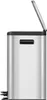 A side view of a stainless steel pedal bin with the lid open. Voir les images du produit