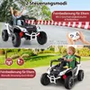 A collage showing a child's electric car with two different control modes: remote control for parents and manual control for children. The top part shows the car with a child driving, and the bottom part shows another child driving the car. Náhľad obrázku produktu