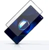 A screen protector is shown placed over a smartphone screen, which displays a shield icon and abstract blue lines. Anteprima dell’immagine prodotto