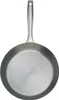 A top-down view of a stainless steel frying pan with a long handle, set against a white background. Voir les images du produit