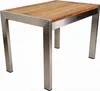 ALEOS. Edelstahl Teak Beistelltisch 50x35 cm Kaffeetisch Produktbild-Vorschau 1