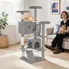 NAIZY, tour d'escalade de 130 cm, couleur gris clair, arbre Voir les images du produit 10