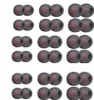 A collection of gray silicone earbud tips with red accents, arranged in rows. Voir les images du produit