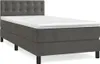 vidaXL Boxspringbett mit Matratze Dunkelgrau 90x200 cm Samt Produktbild-Vorschau 1