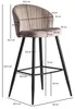 Chaise de bar velours beige tabouret avec dossier Voir les images du produit 8