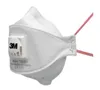 A white 3M Aura 9332+ FFP3 respirator mask with a white exhalation valve and red straps, shown against a white background. Produktbild-Vorschau