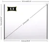 A projection screen with dimensions indicated. Produktbild-Vorschau