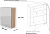 A diagram and a photograph of a cabinet with dimensions and features indicated. Náhľad obrázku produktu