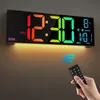 16" černé velké digitální nástěnné hodiny do obývacího Náhled obrázku produktu 1