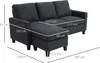 HOMCOM Ecksofa Couchgarnitur mit wendbarer Chaiselongue Produktbild-Vorschau 3