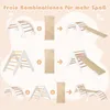 Diagram showing different combinations of climbing toys for children. Produktbild-Vorschau